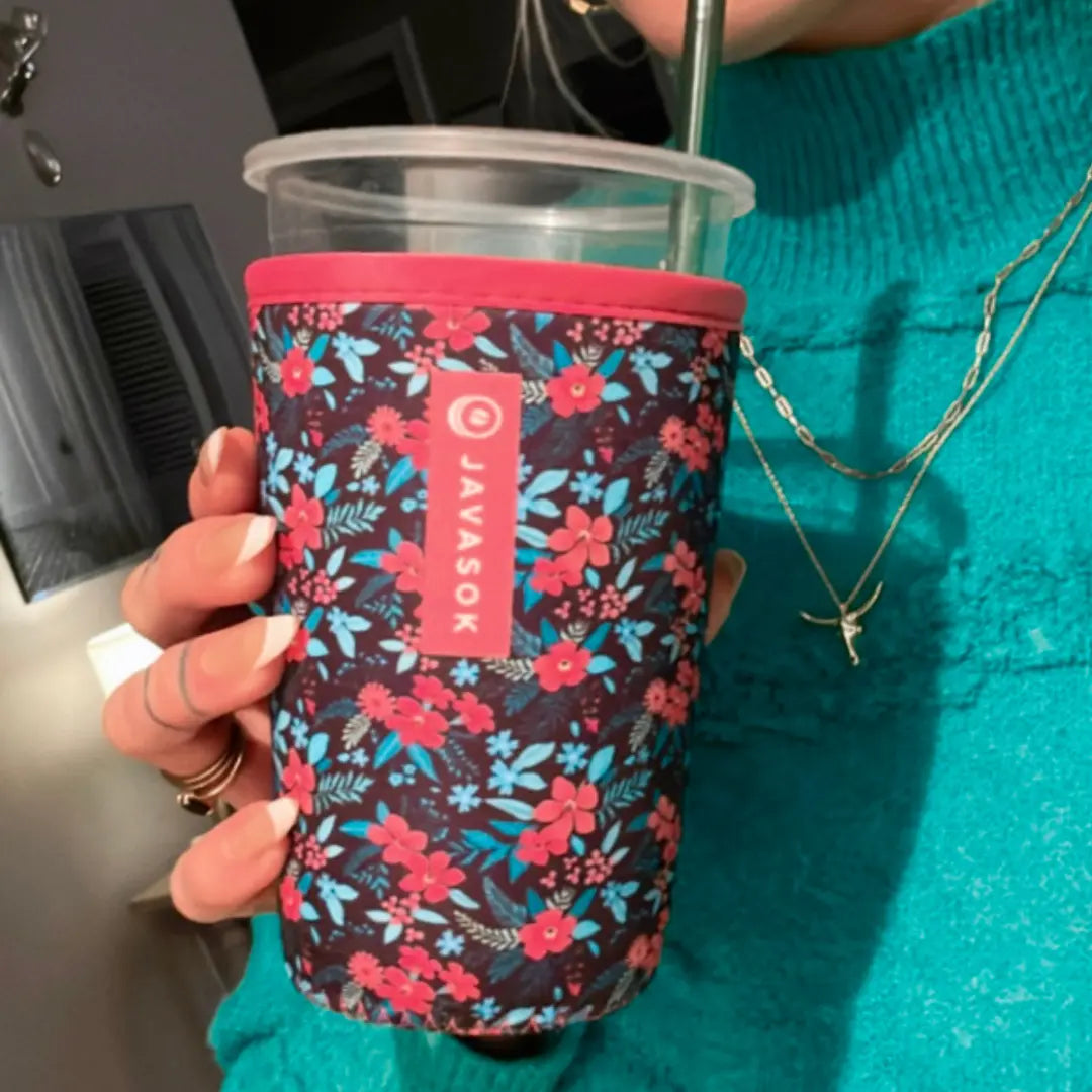 Tropical Blooms Iced Coffee Sleeve – JavaSok | Sok-It