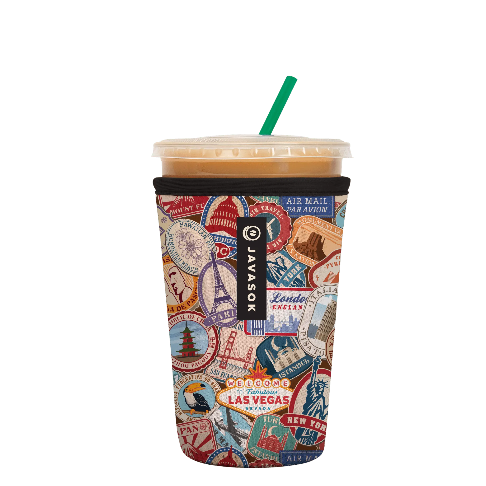 コップ World Traveler Iced Coffee Sleeve – JavaSok | Sok-It