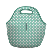 LunchTote - Teal Polkadots