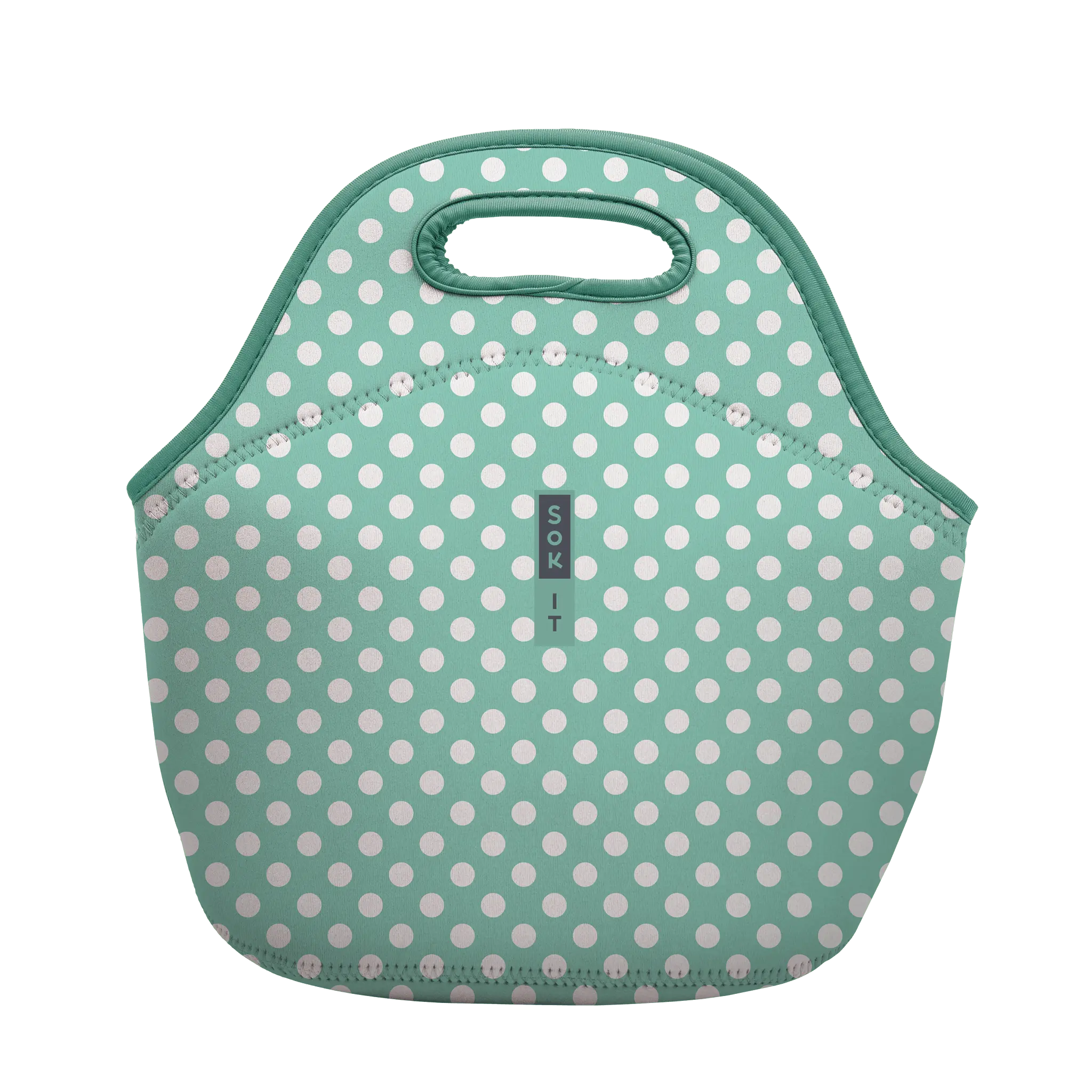 LunchTote - Teal Polkadots