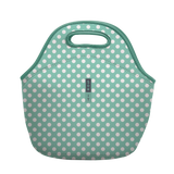 LunchTote - Teal Polkadots