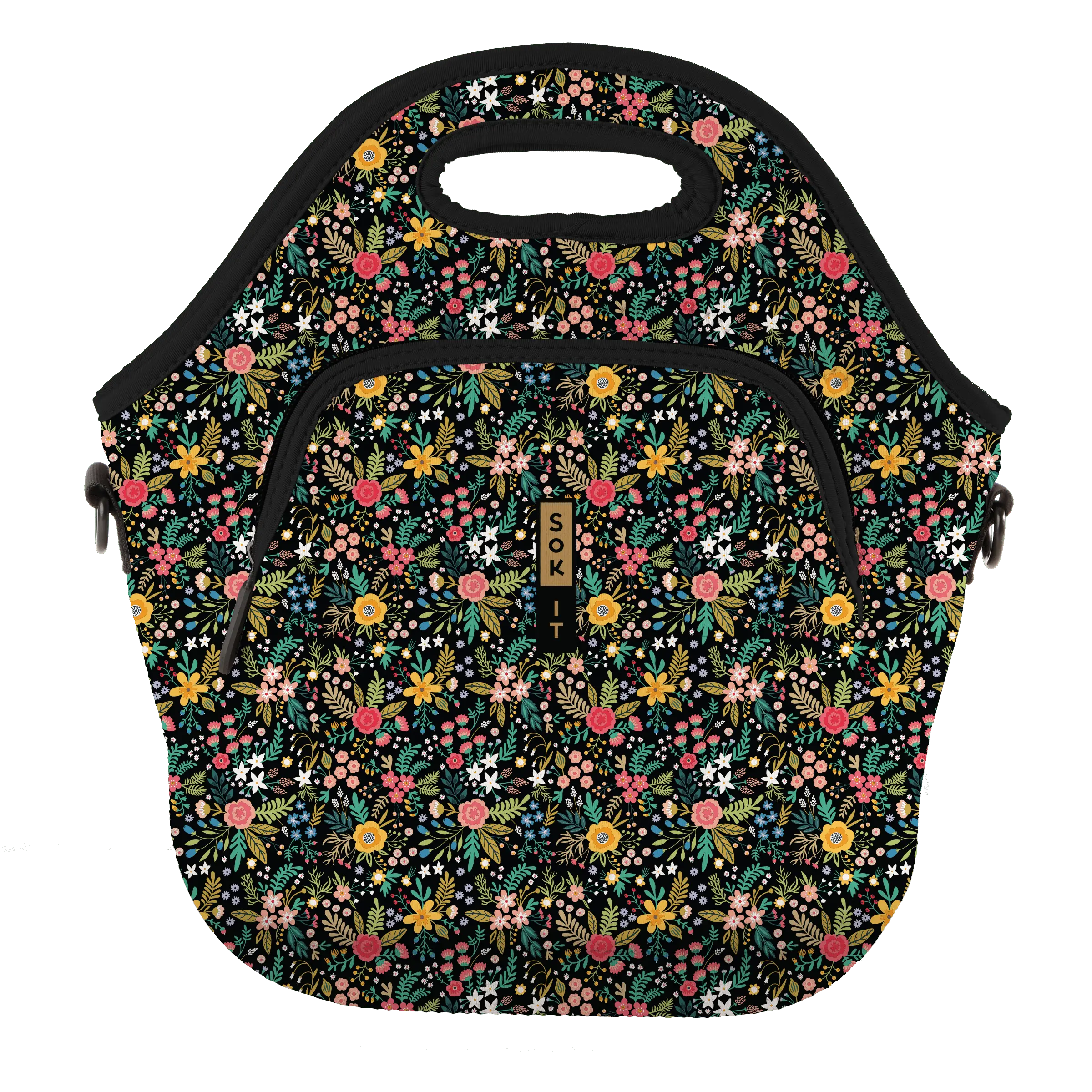 Sok-It LunchTote XL - Black English Garden Picnic   LunchTote-FW Floral