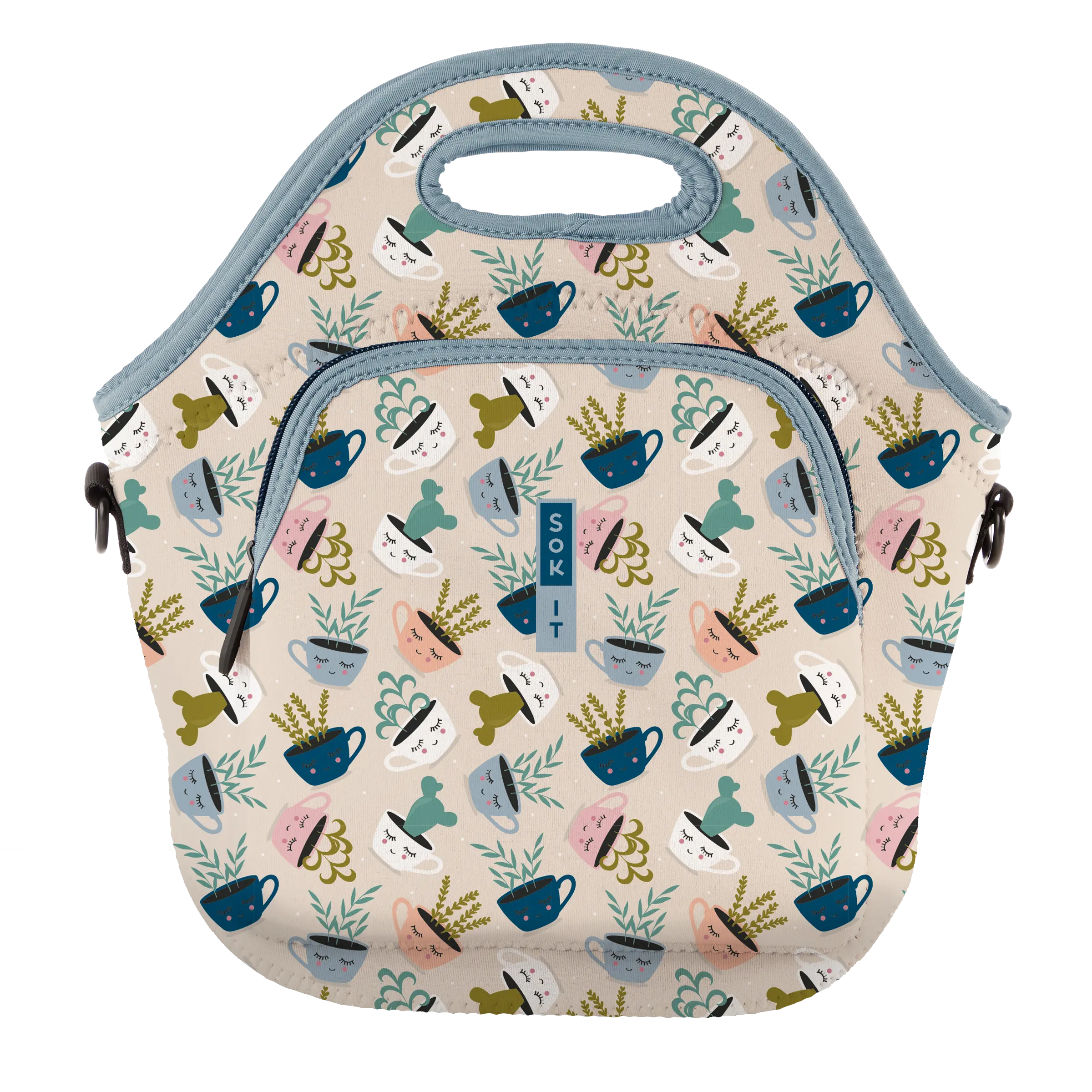 Sok-It LunchTote XL - Botanical Teacups   LunchTote-Evergreen