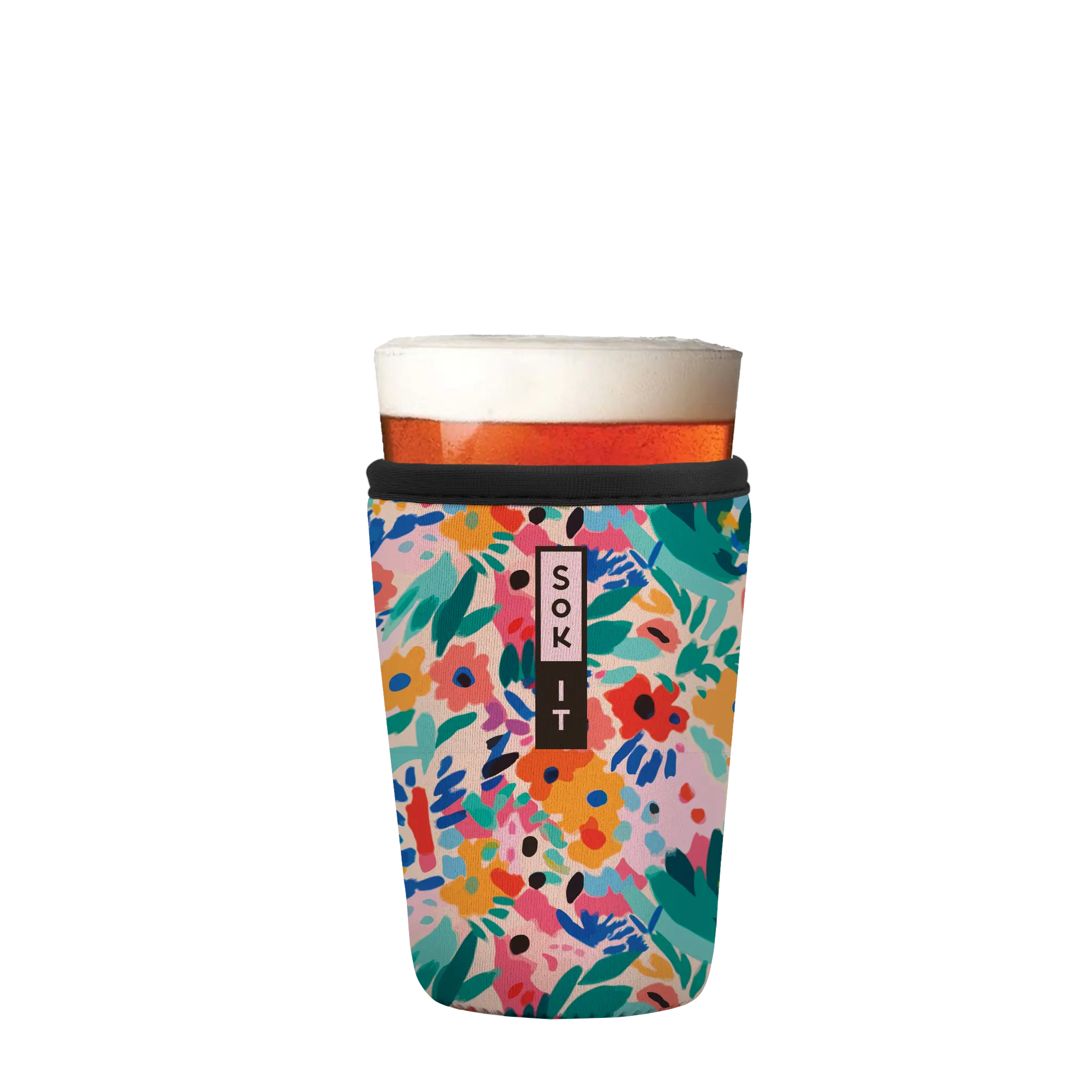 Sok-It PintGlassSok - Abstract Floral   PintGlassSok-Evergreen