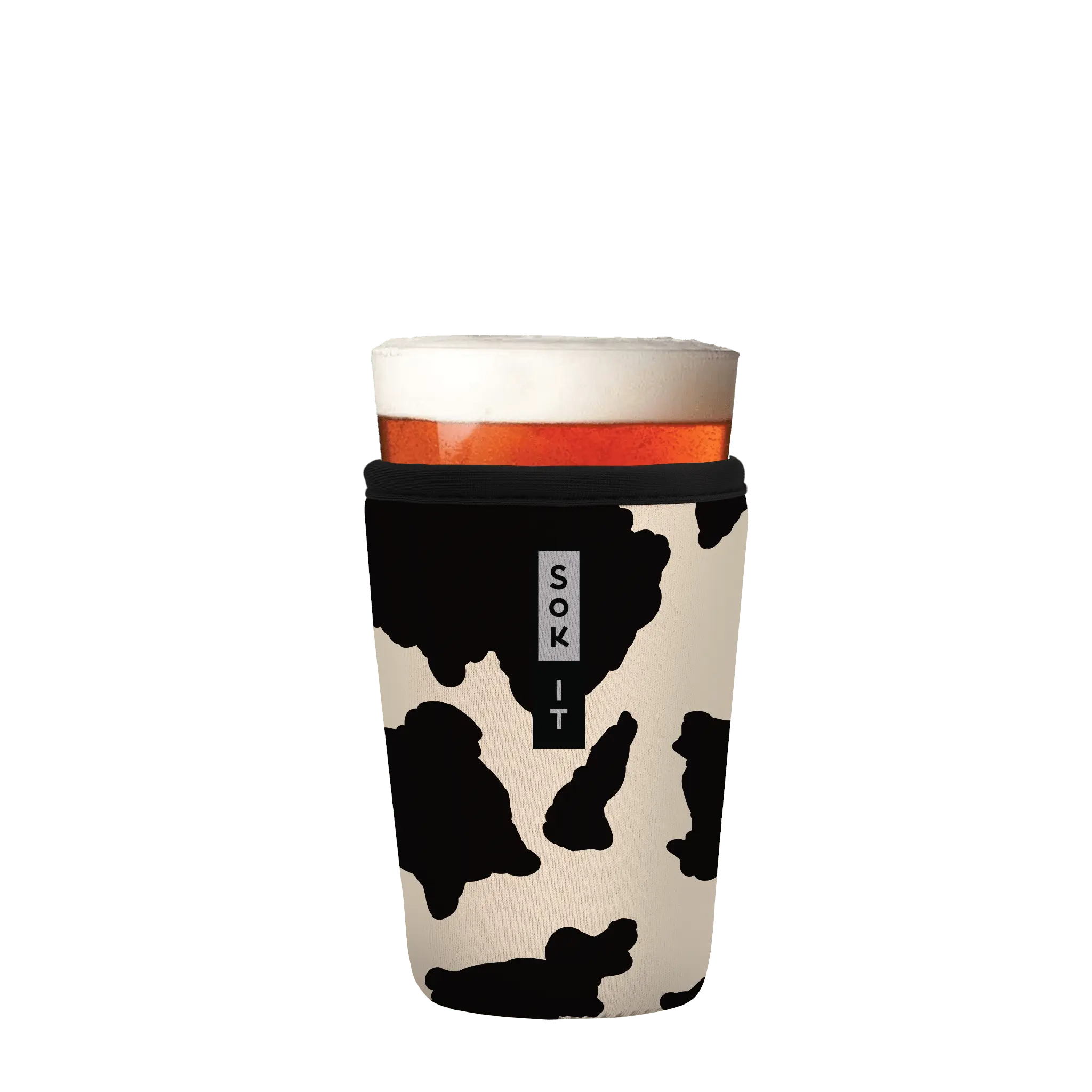 Sok-It PintSok - Cow Print 16oz-Pint-Glass 16.99 PintGlassSok-Animal Prints