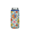 CanSok Floral Checkerboard 12oz Slim Can