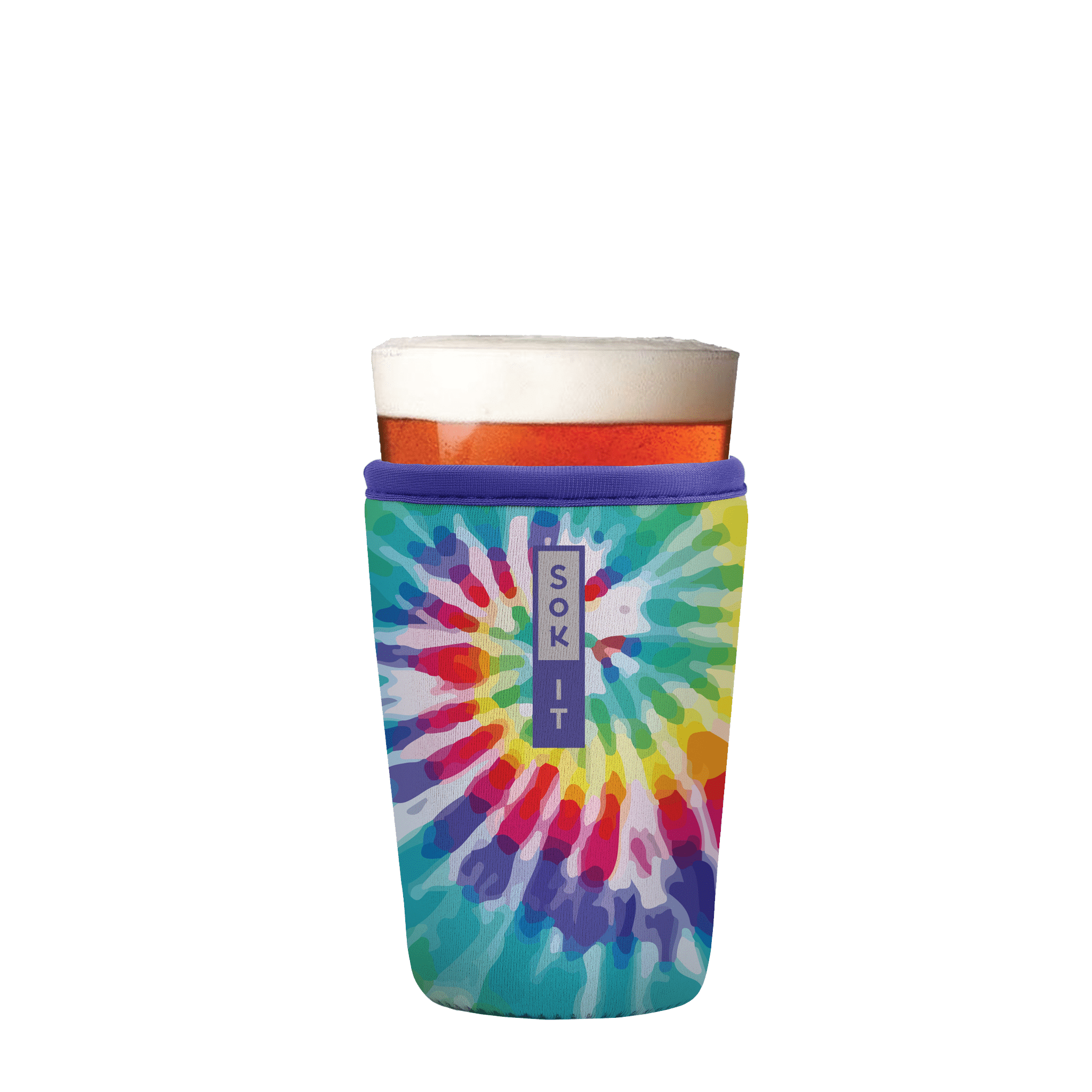 PintGlassSok Rainbow Tie Dye 16oz Pint Glass